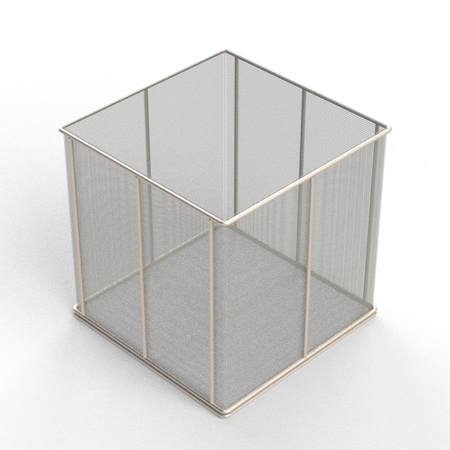 Anysizebasket Rectangular Wire Mesh Basket: 10Lx10Wx10H, 304 SS, 3/16 Rod Frame, No Handles, Mesh: 8 x .047 TMT-100100100-N08S